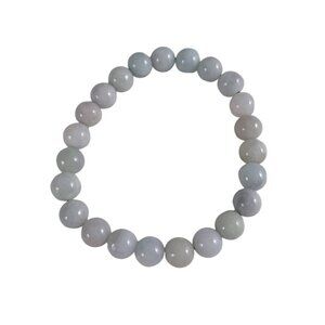 Faux Gemstone Bracelet NEW Aquamarine Blue -8mm Bead Bracelet Stretchy Unbranded